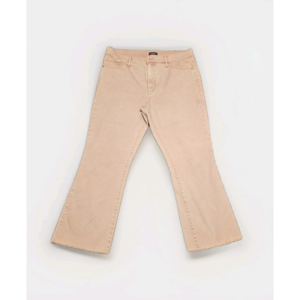 Express Cropped Flare Jeans High Rise Stretchy Womens Size 14R Peach